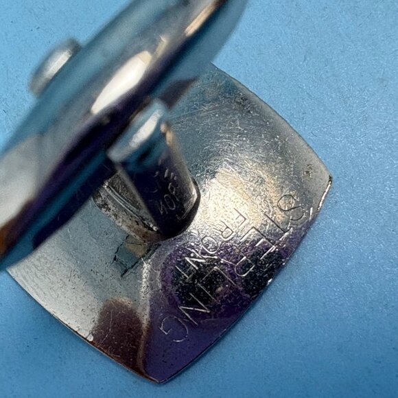 Men's VTG Silver Tone Square Cufflinks Formal Wear Size 0.75'' Length - Picture 4 of 10